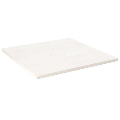 Bordplade 90×90×2,5 cm - firkantet massivt fyrretræ, hvid