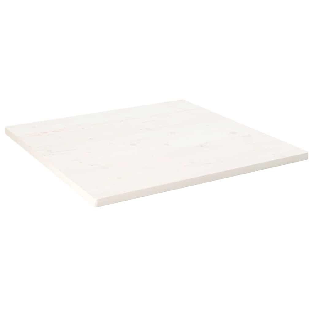 Bordplade 90x90x2,5 cm firkantet massivt fyrretræ hvid billede