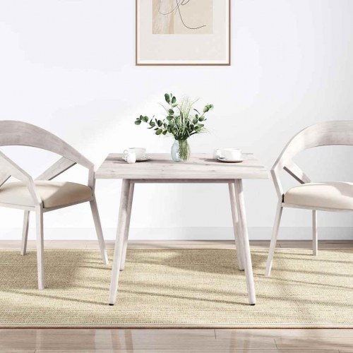 Bordplade 90×90×2,5 cm - firkantet massivt fyrretræ, hvid