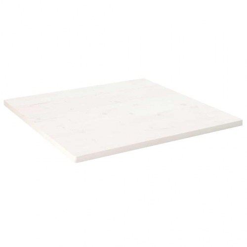 Bordplade 80x80x2,5 cm firkantet massivt fyrretræ hvid