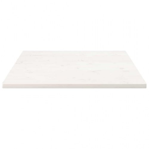 Bordplade 80x80x2,5 cm firkantet massivt fyrretræ hvid