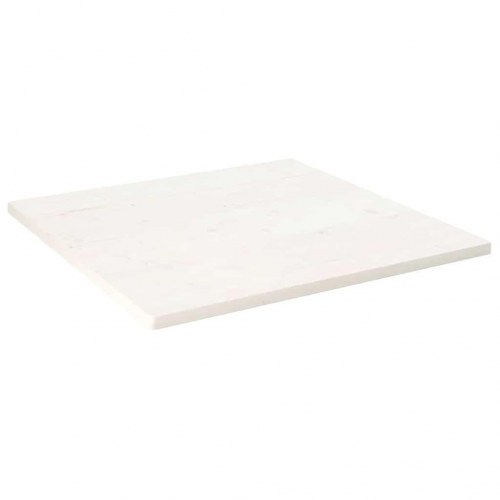 Bordplade 70 × 70 × 2,5 cm - firkantet, massivt fyrretræ, hvid