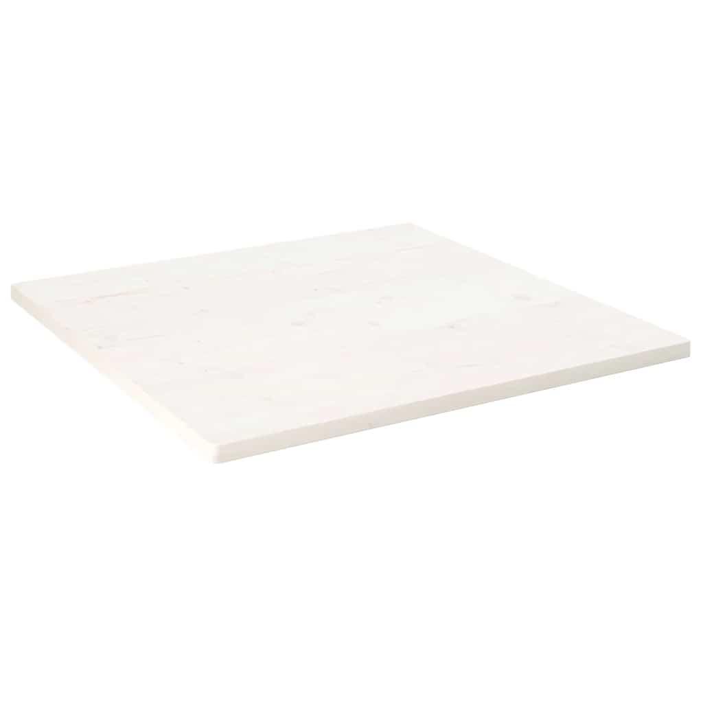Bordplade 70x70x2,5 cm firkantet massivt fyrretræ hvid billede