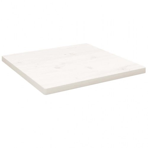 Firkantet bordplade 60×60×2,5 cm - massivt fyrretræ, hvid
