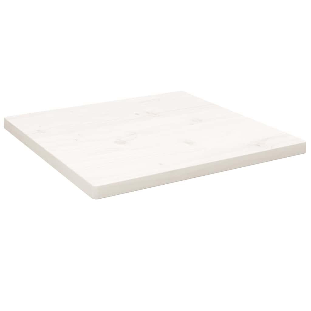 Bordplade 40x40x2,5 cm firkantet massivt fyrretræ hvid billede