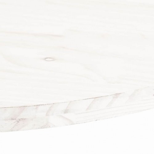 Oval bordplade 90×45×2,5 cm i massivt fyrretræ - hvid