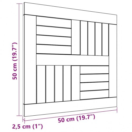 Firkantet bordplade 50x50x2,5 cm massivt teaktræ