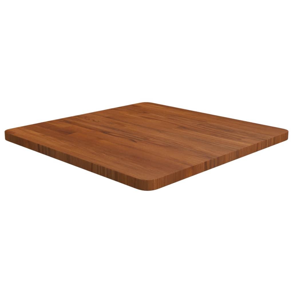 Firkantet bordplade 60x60x2,5 cm behandlet massivt eg mørkebrun billede