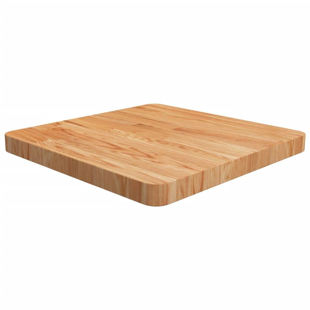 Firkantet bordplade 50x50x4 cm behandlet massivt eg lysebrun billede