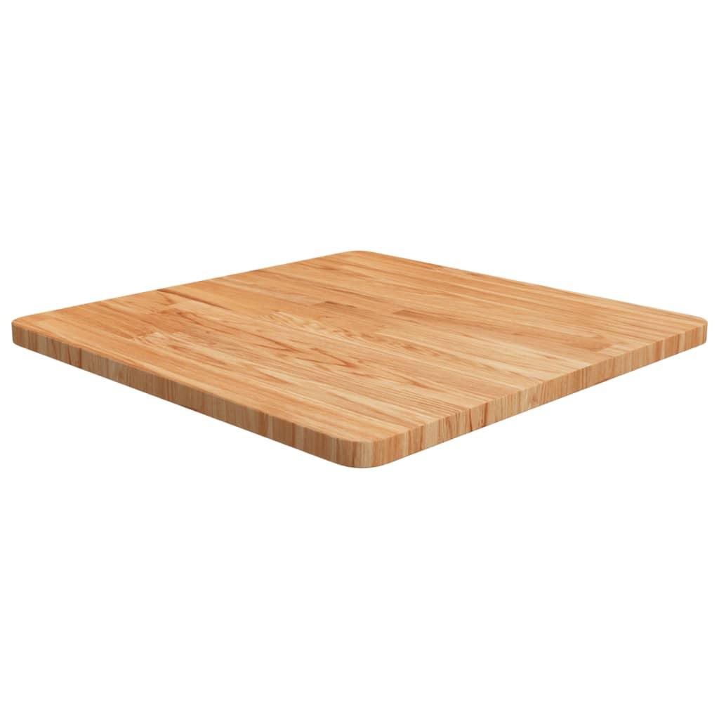 Firkantet bordplade 60x60x2,5 cm behandlet massivt eg lysebrun billede