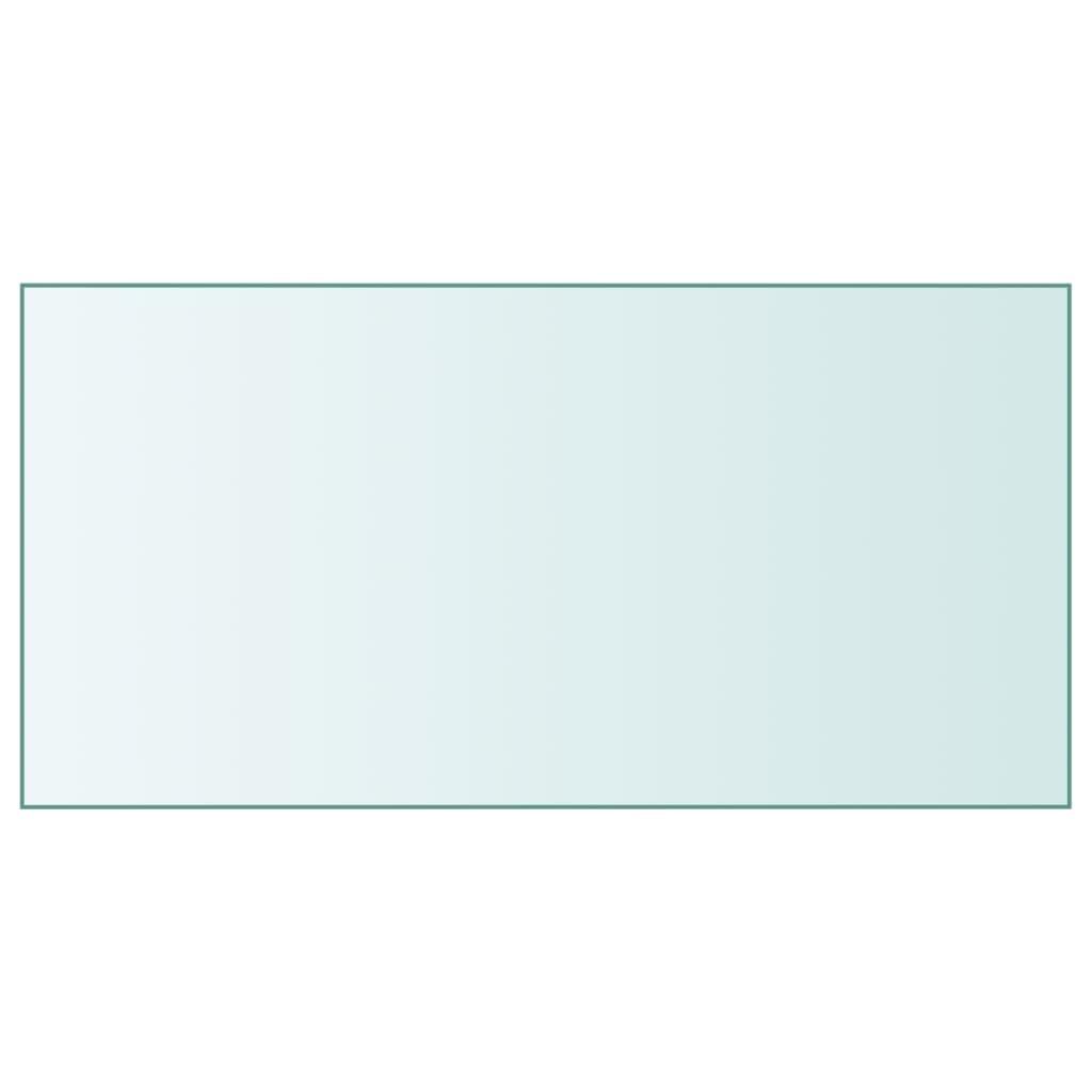Bordplade 50x100 cm hærdet glas transparent