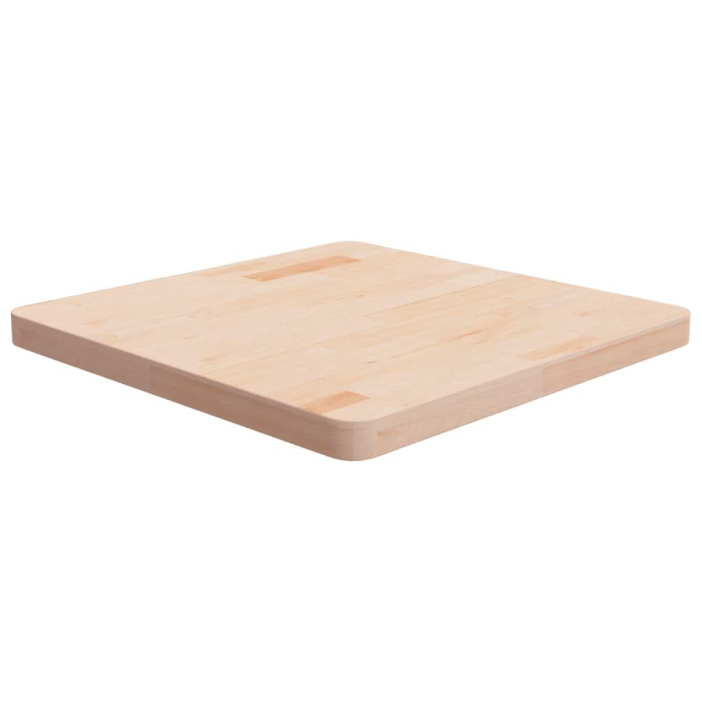 Firkantet bordplade 60x60x4 cm ubehandlet massivt egetræ billede