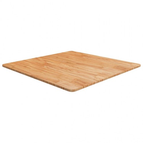 Firkantet bordplade 80x80x1,5 cm behandlet massivt eg lysebrun