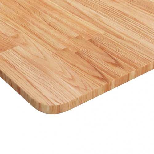 Firkantet bordplade 80x80x1,5 cm behandlet massivt eg lysebrun