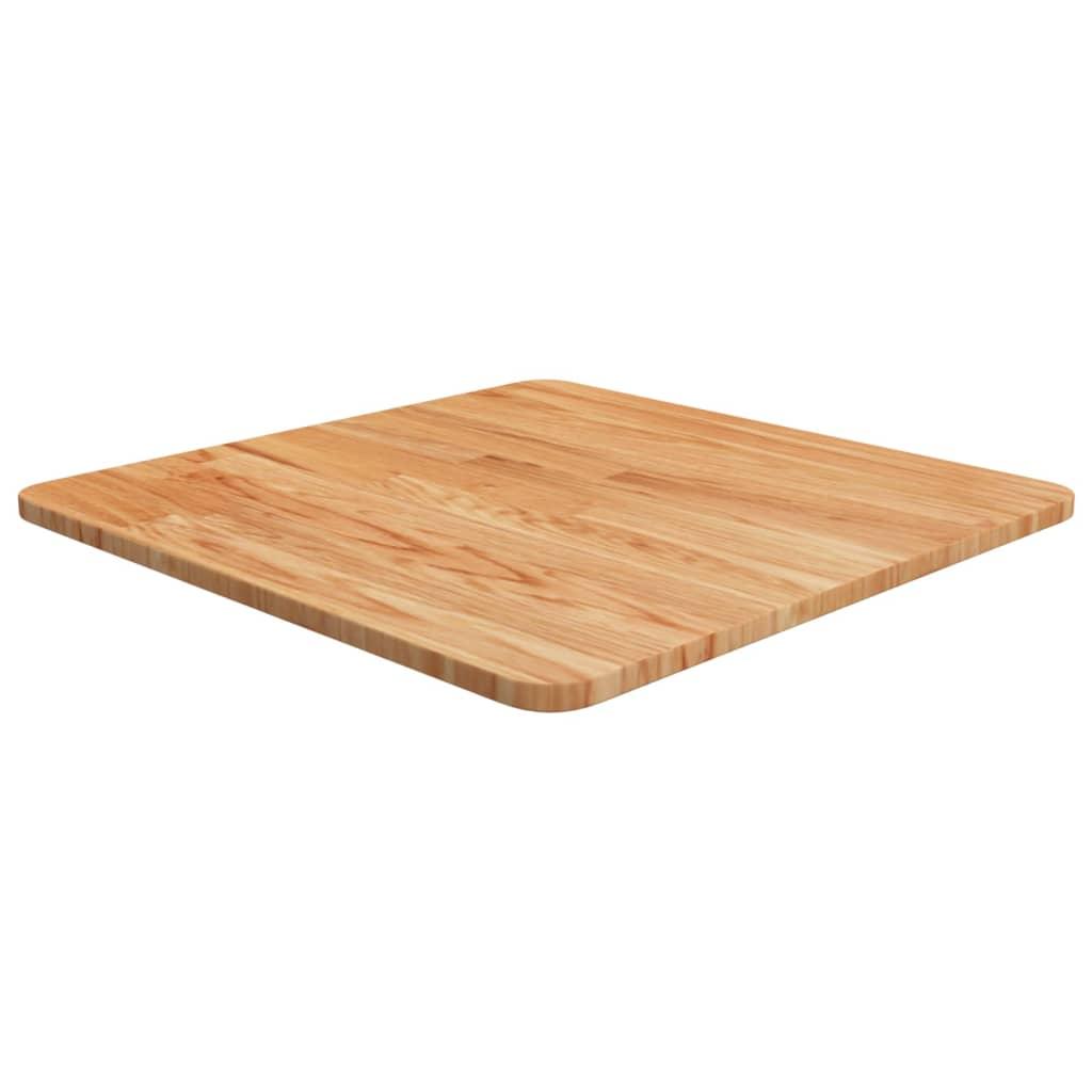 Firkantet bordplade 50x50x1,5 cm behandlet massivt eg lysebrun billede