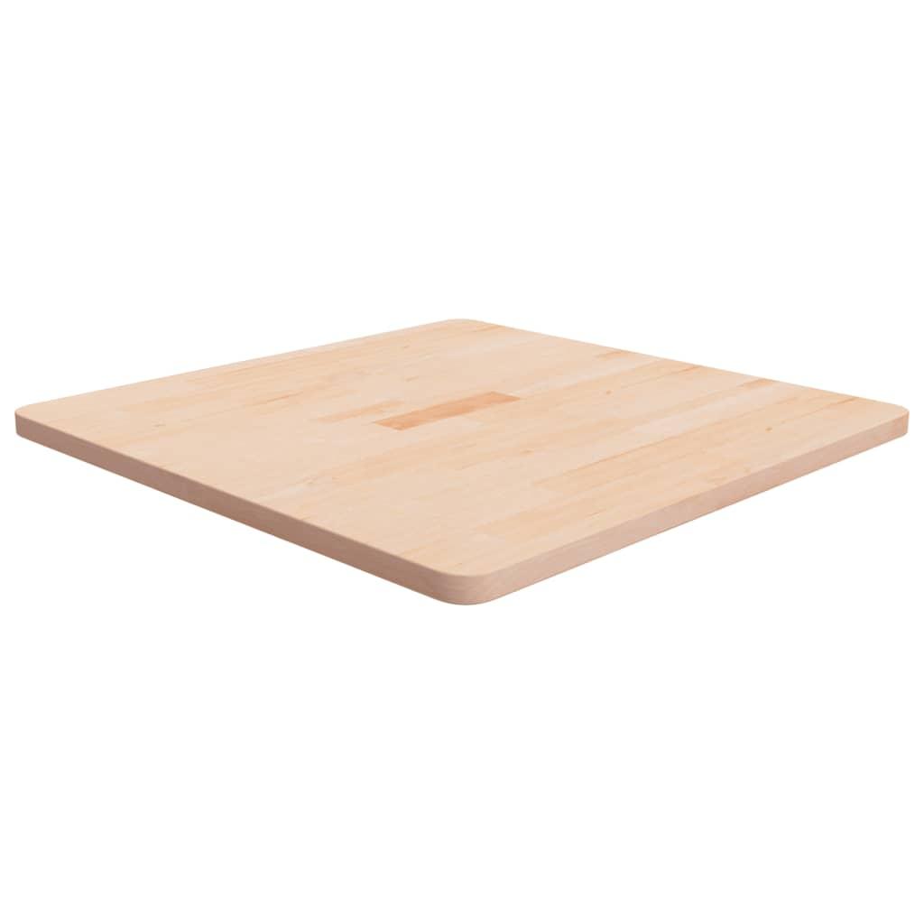 Firkantet bordplade 70x70x2,5 cm ubehandlet massivt egetræ billede