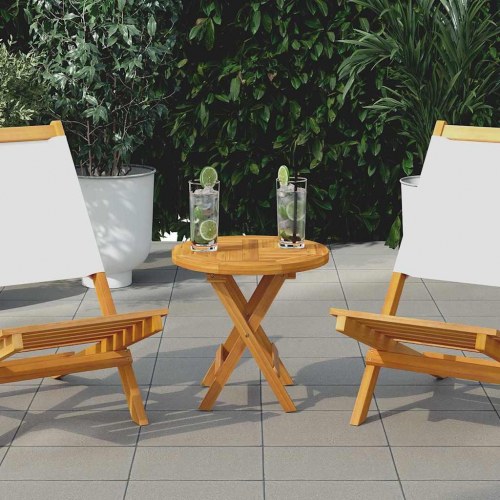 Bordplade 2,5 cm 40 cm rund massivt teaktræ