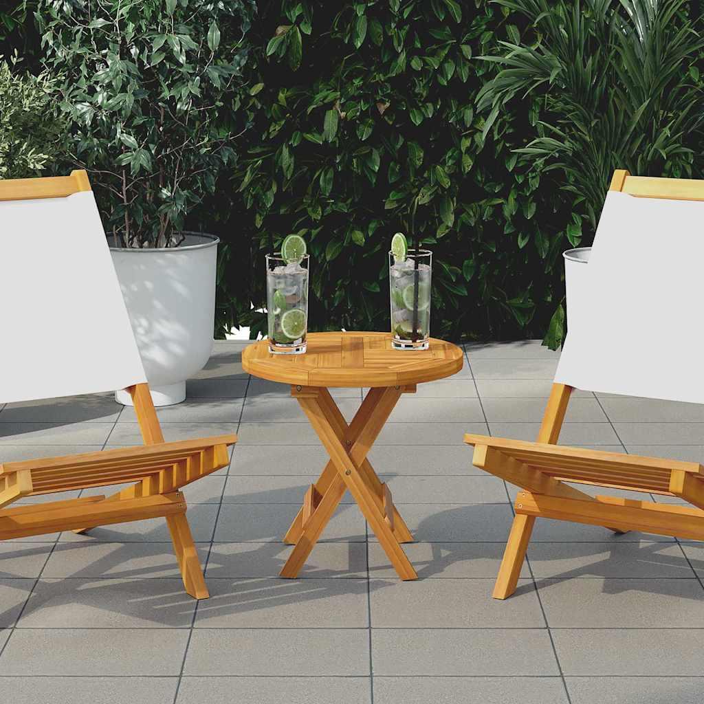Bordplade 2,5 cm 40 cm rund massivt teaktræ billede