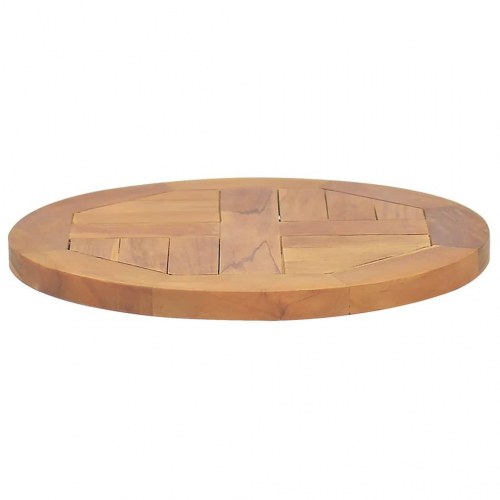 Bordplade 2,5 cm 40 cm rund massivt teaktræ