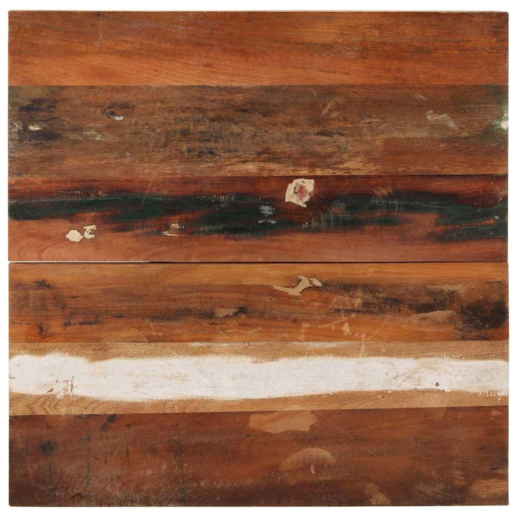 Firkantet bordplade 70x70 cm 25-27 mm massivt genbrugstræ billede