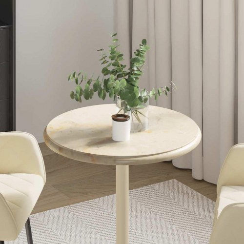 Rund bordplade Ø50 x 2,5 cm - marmor, cremefarvet