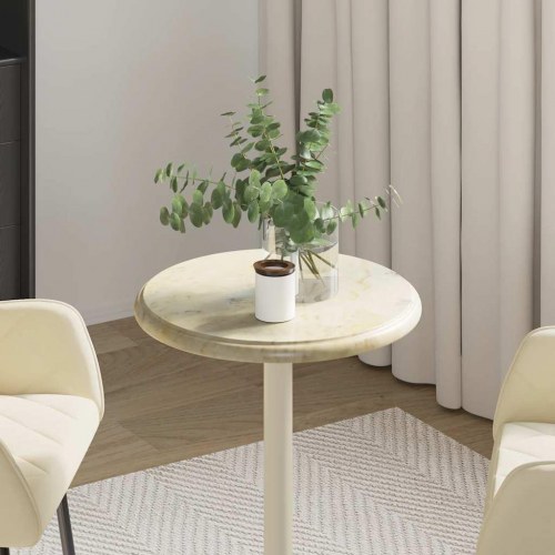 Bordplade i marmor Ø40 x 2,5 cm - cremefarvet