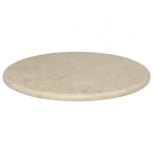 Rund bordplade i marmor Ø60 x 2,5 cm - cremefarvet