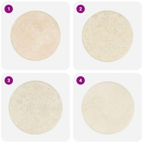 Rund bordplade i marmor Ø60 x 2,5 cm - cremefarvet