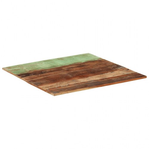 Bordplade 80×80 cm - firkantet i massivt genbrugstræ, 15-16 mm