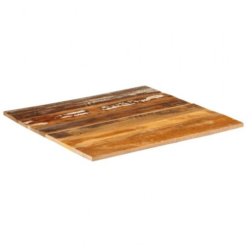Firkantet bordplade 70 × 70 cm - massivt genbrugstræ, 15-16 mm