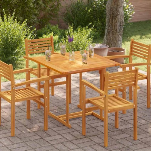 Bordplade 90x90x2,5 cm firkantet massivt teaktræ