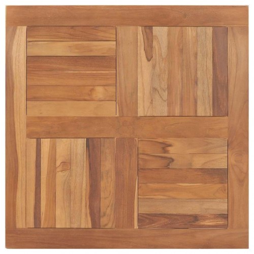 Bordplade 80x80x2,5 cm firkantet massivt teaktræ