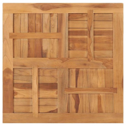 Bordplade 80x80x2,5 cm firkantet massivt teaktræ