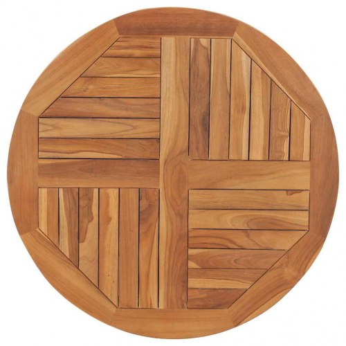 Bordplade 2,5 cm 80 cm rund massivt teaktræ