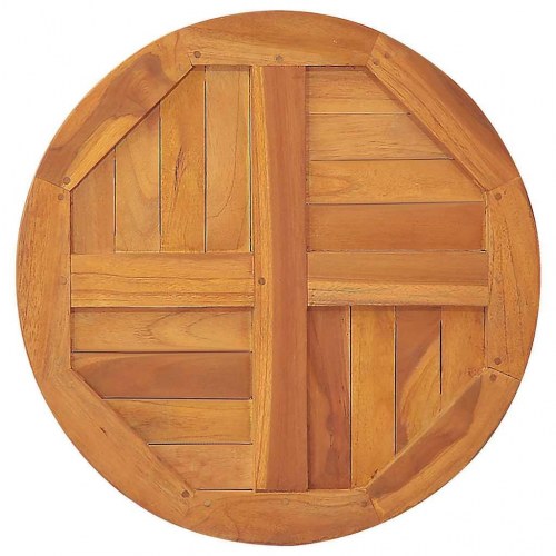 Bordplade 2,5 cm 80 cm rund massivt teaktræ