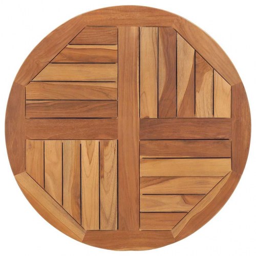 Bordplade 2,5 cm 70 cm rund massivt teaktræ