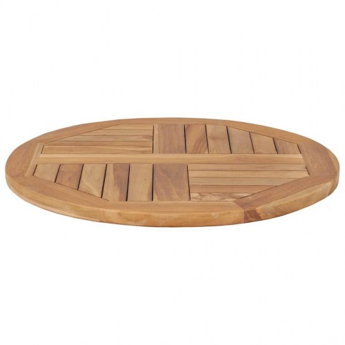 Rund bordplade 2,5 cm 60 cm massivt teaktræ