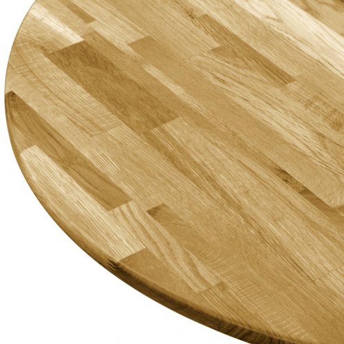 Bordplade i massivt egetræ rundt 23 mm 500 mm
