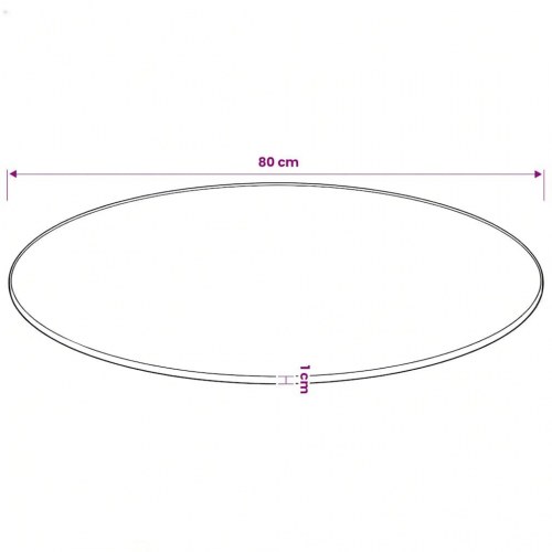 Rund bordplade i hærdet glas - 80 cm, transparent