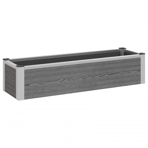 Højbed Grå 100 x 30 x 22 cm WPC og Aluminium