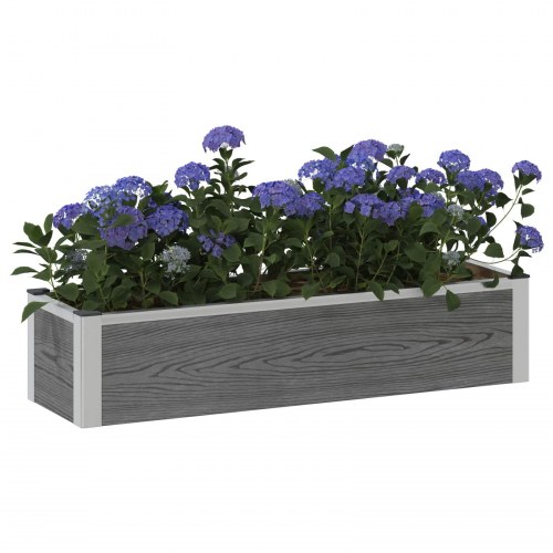 Højbed Grå 100 x 30 x 22 cm WPC og Aluminium