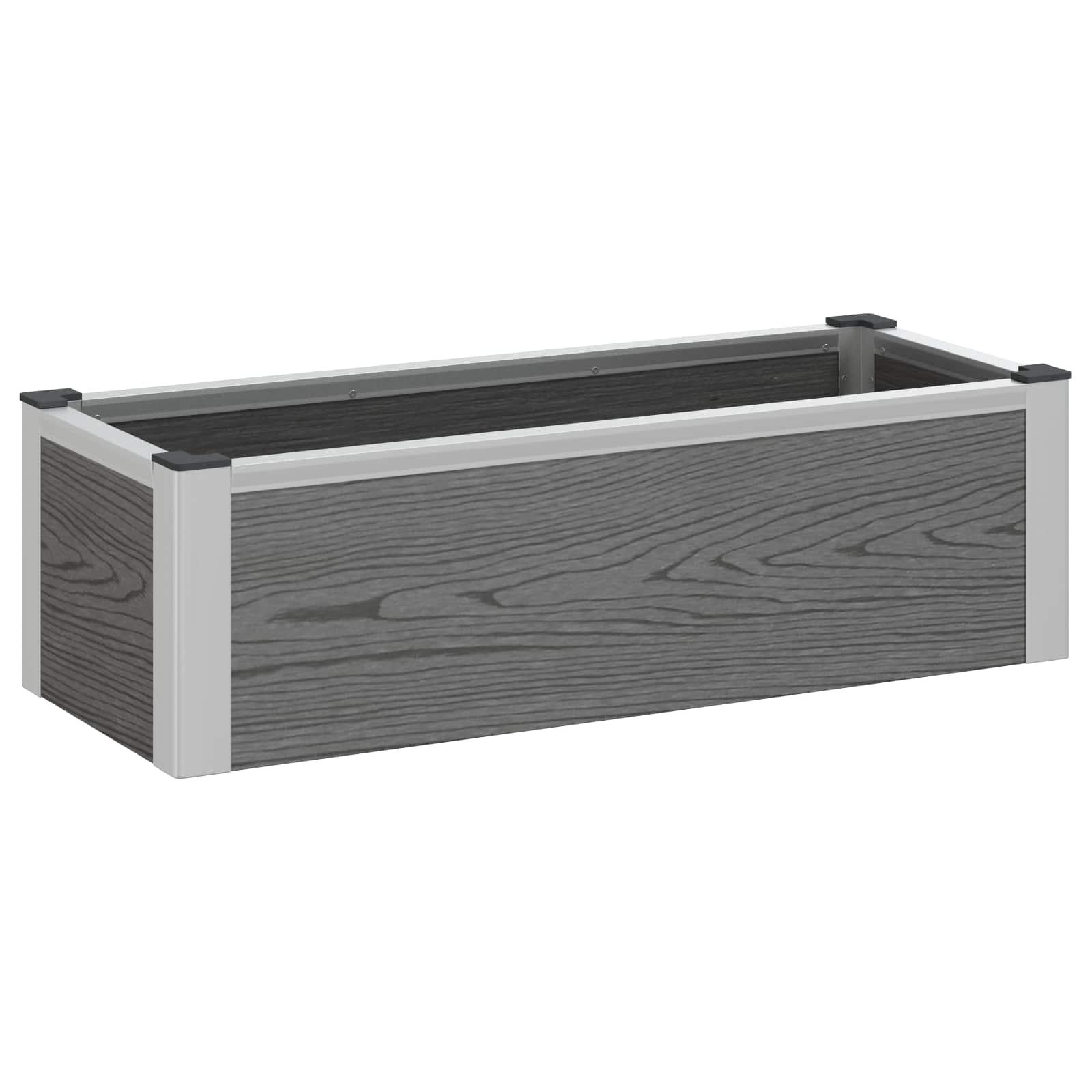 Højbed Grå 75 x 30 x 22 cm WPC og Aluminium