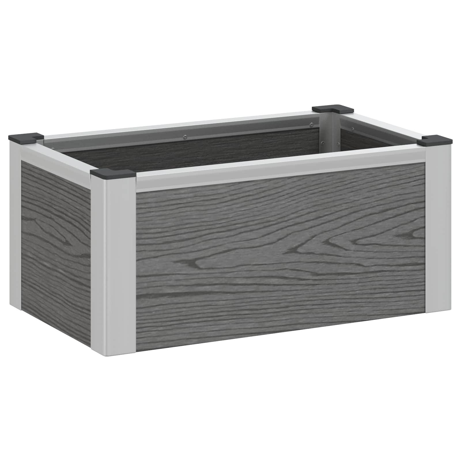 Højbed Grå 50 x 30 x 22 cm WPC og Aluminium