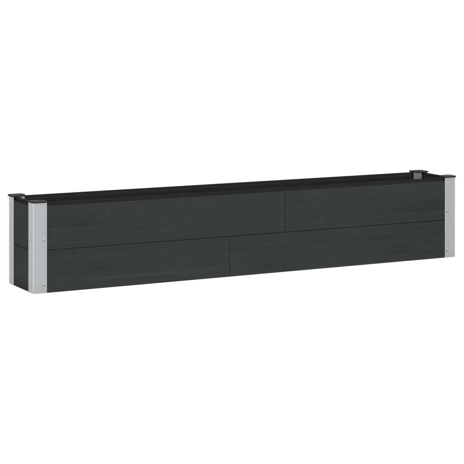 Højbed Sort 200 x 30 x 36 cm alu.