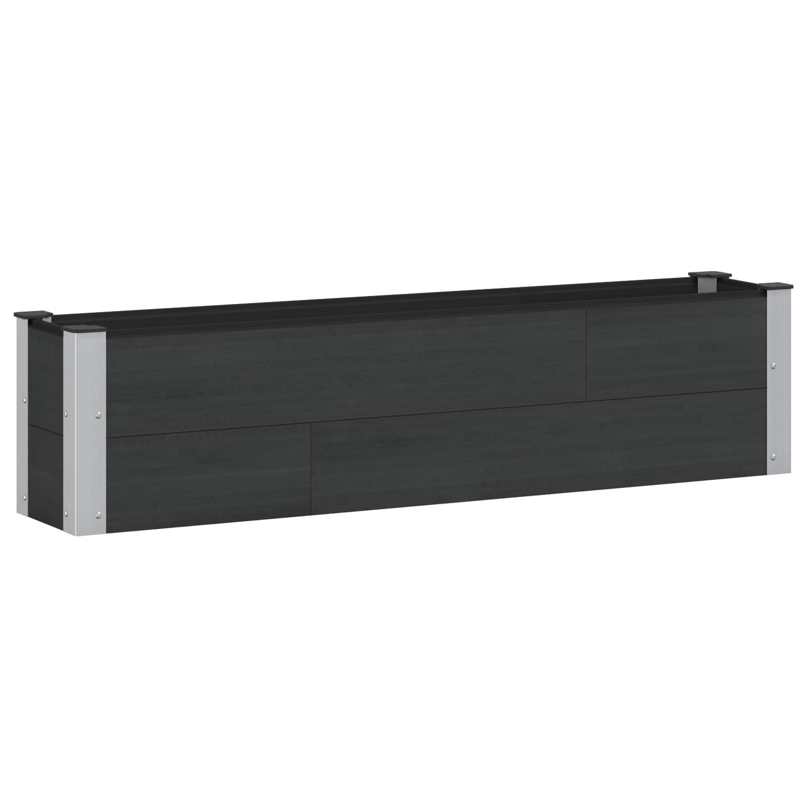 Højbed Sort 150 x 30 x 36 cm alu.