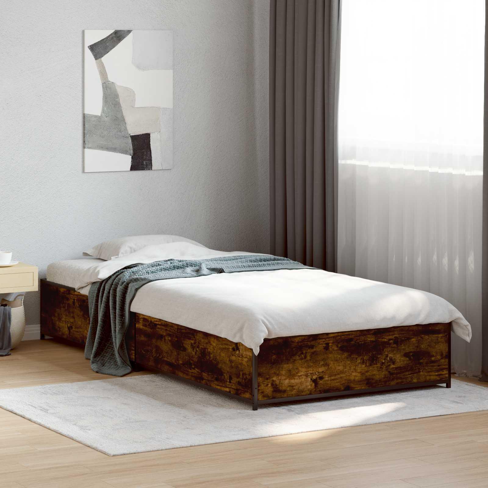 Sengestel Røget eg 80 x 200 cm Konstrueret træ