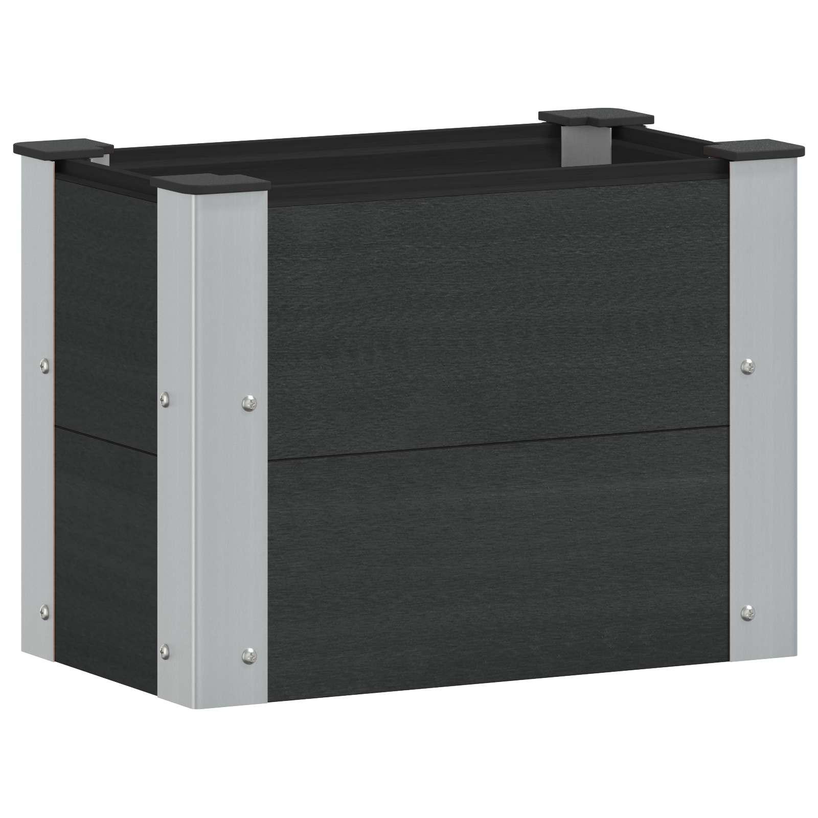 Højbed Sort 50 x 30 x 36 cm alu.