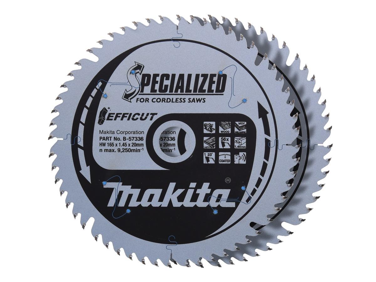 Makita B-57336-2 Efficut savklinge til rundsav 165 × 20 mm - 56 tænder (2 stk.)