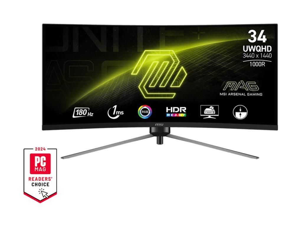 MSI MAG 345CQR 34" buet UWQHD gaming-skærm - 180 Hz, VA