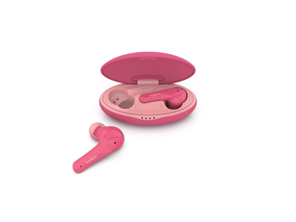 Belkin SoundForm Nano til børn - ægte trådløse øretelefoner med mikrofon, Bluetooth - pink